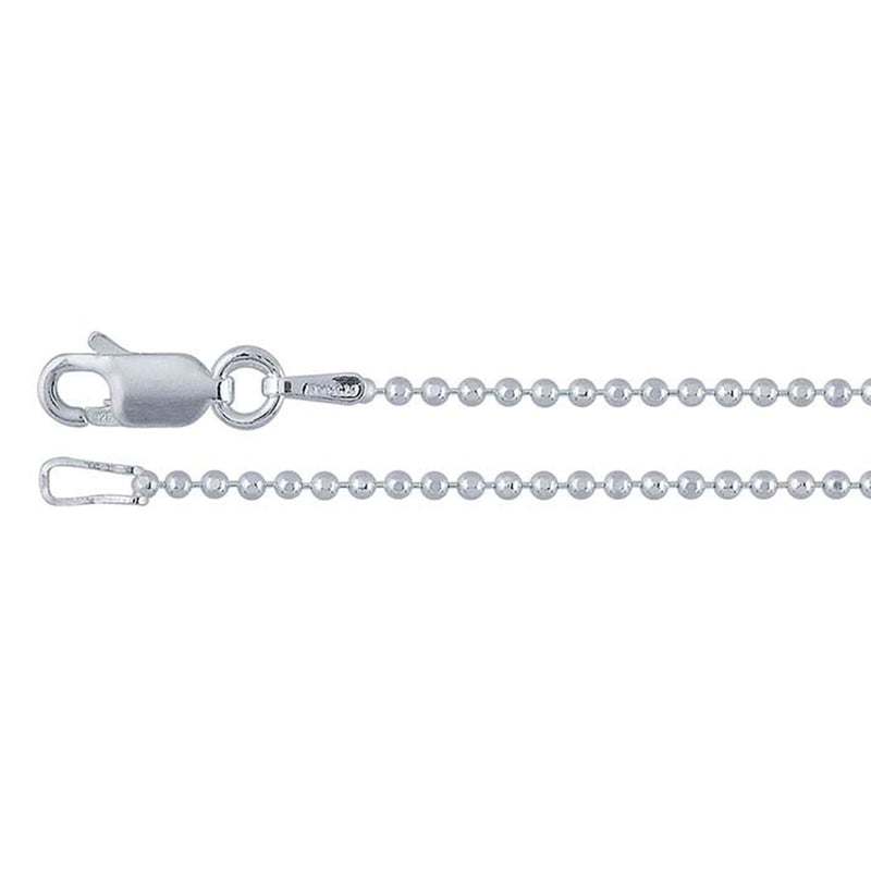 Sterling Silver Bead Chain-Diamond Cut 1.5mm 18"