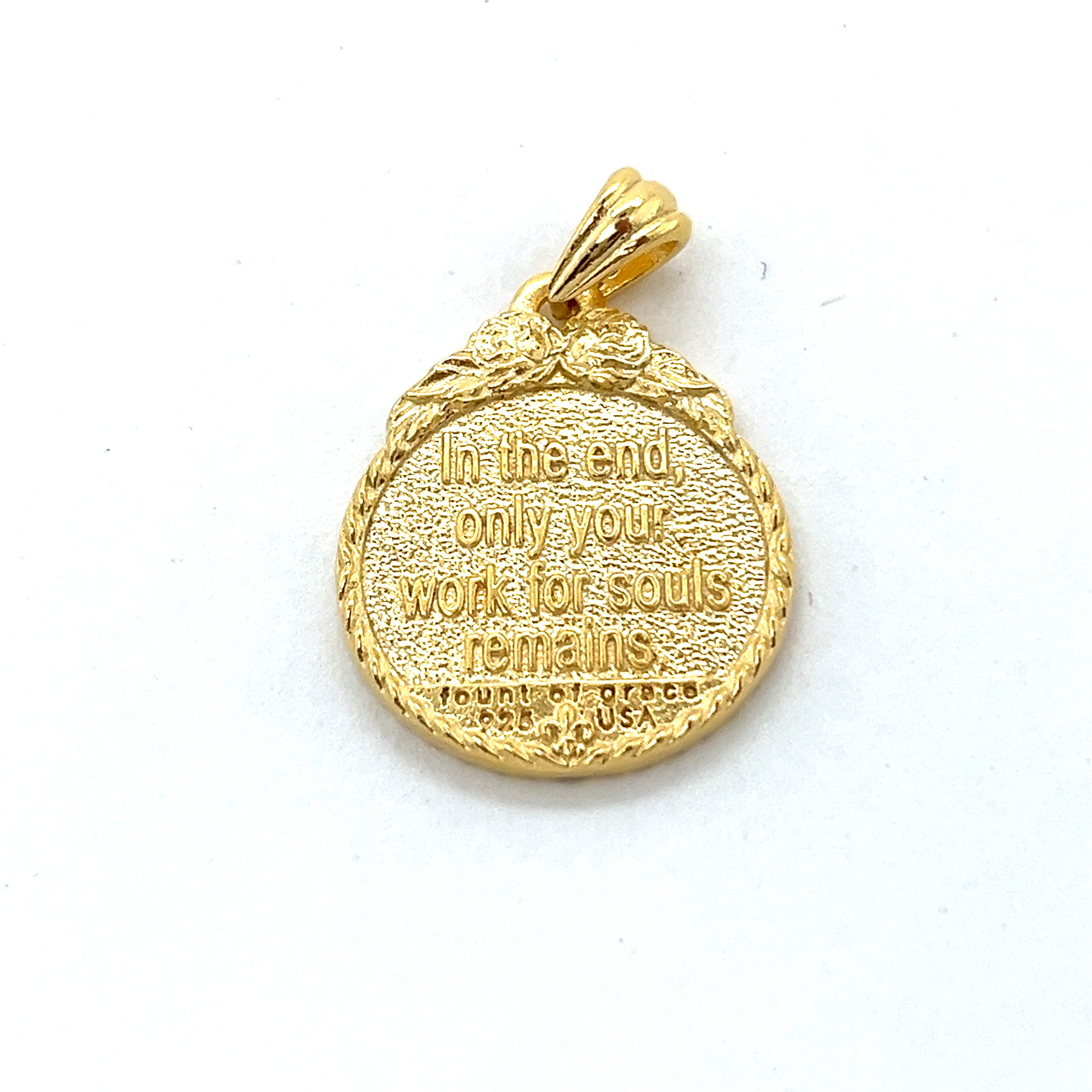 Flame of Love Pendant in Sterling Silver and 14K Gold Vermeil, 20x18mm, .8"