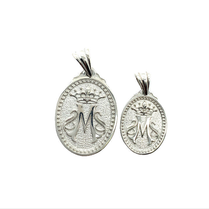 Mary Queen of Heaven Pendant in Sterling Silverl (Two Sizes)