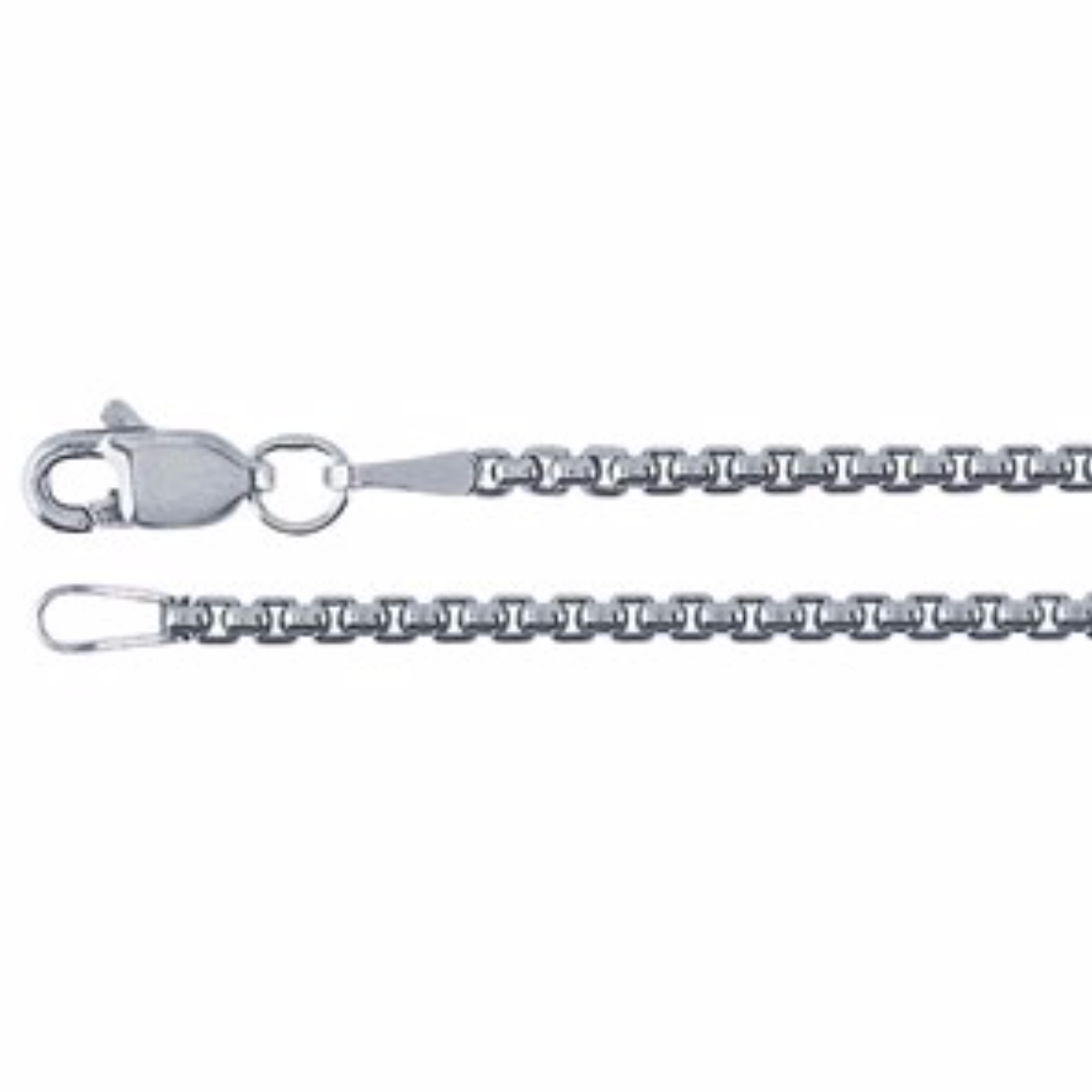 Sterling Silver Rounded Box Chain 2.1 mm (Select length)