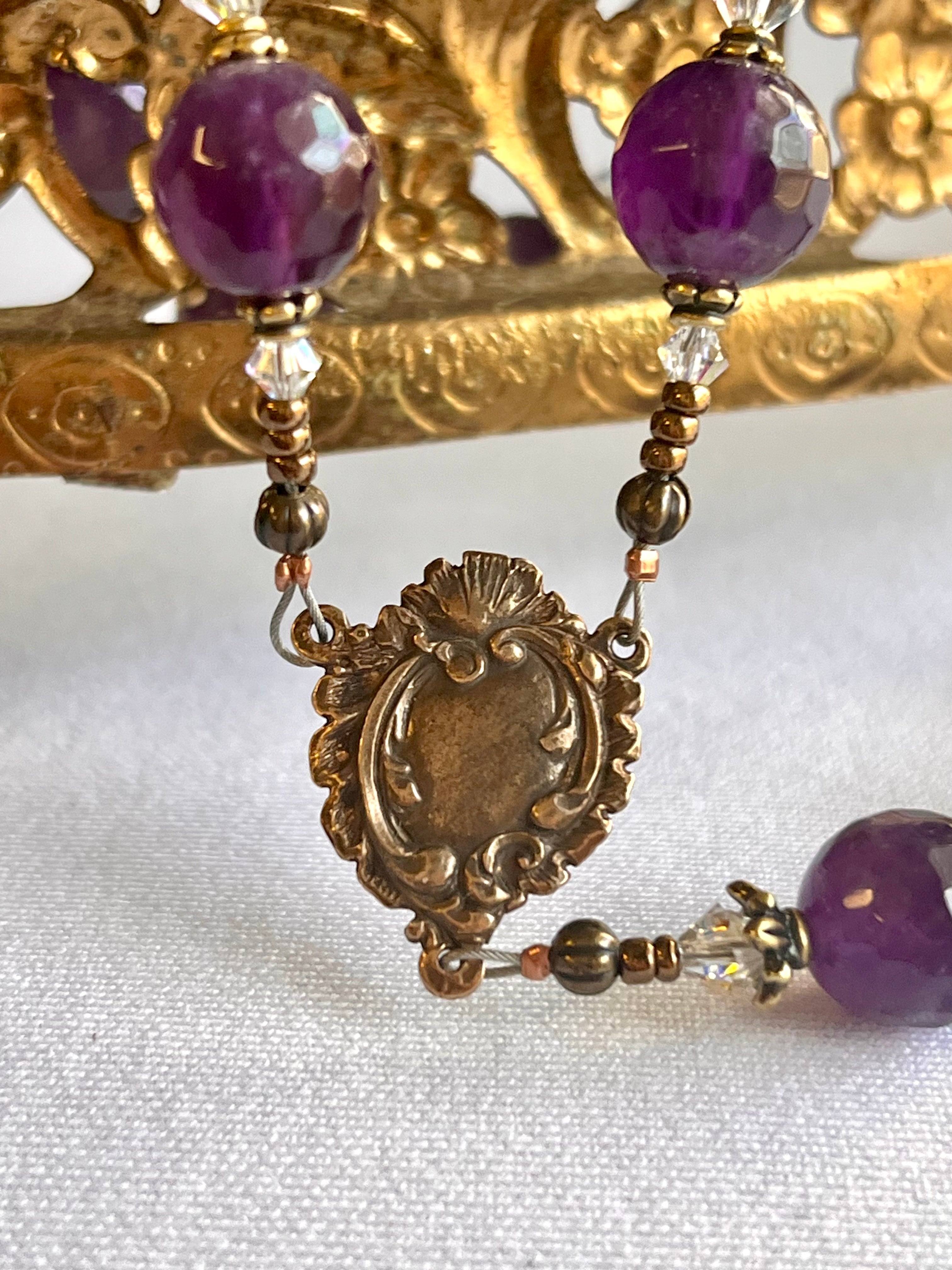 Amethyst and Bronze St. Mary Magdalene Chaplet