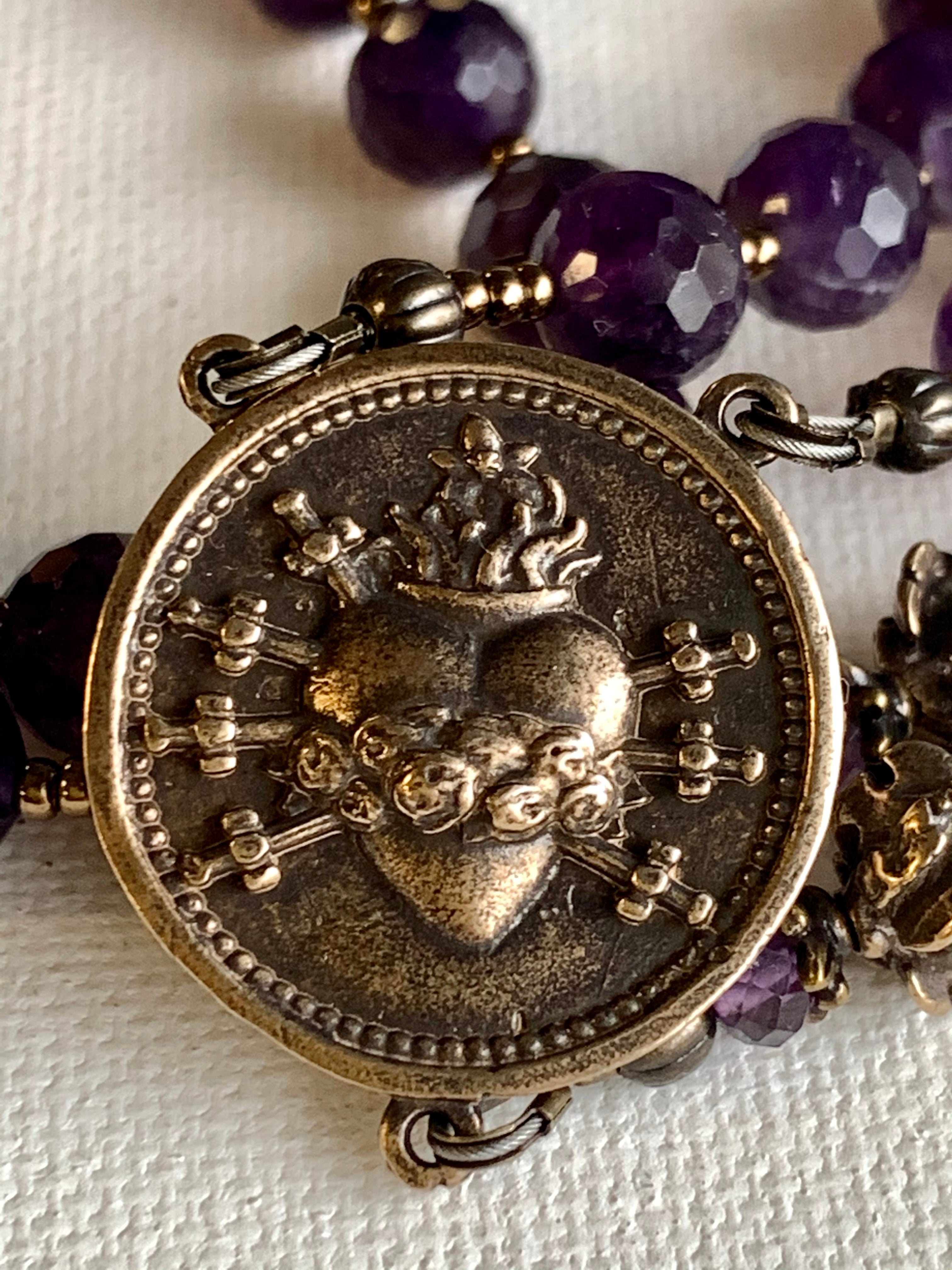 Rosary - Amethyst and Bronze Seven Sorrows