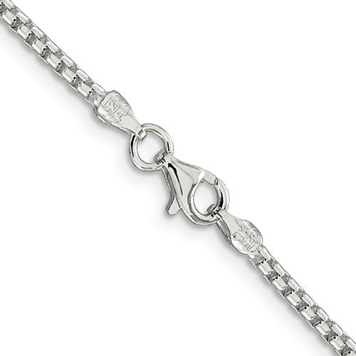 Sterling Silver Rounded Box Chain 2.1 mm (Select length)