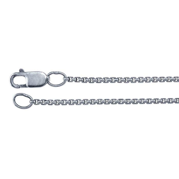 Sterling Silver Box - Oxidized  Chain Two Sizes (Select Length)