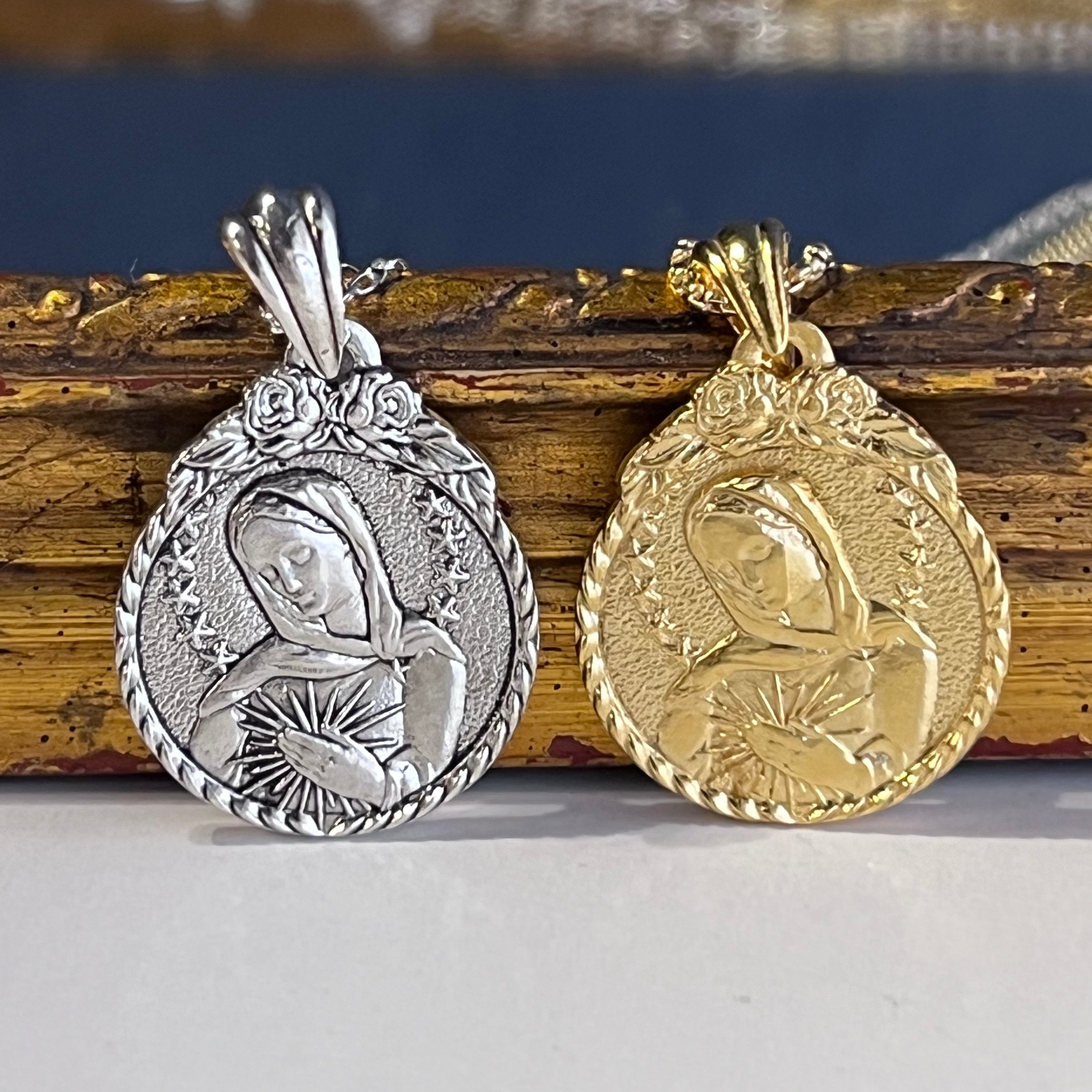 Flame of Love Pendant in Sterling Silver and 14K Gold Vermeil, 20x18mm, .8"
