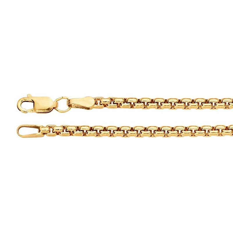 Gold Filled Rounded Box Chain 2.5mm, (select length)