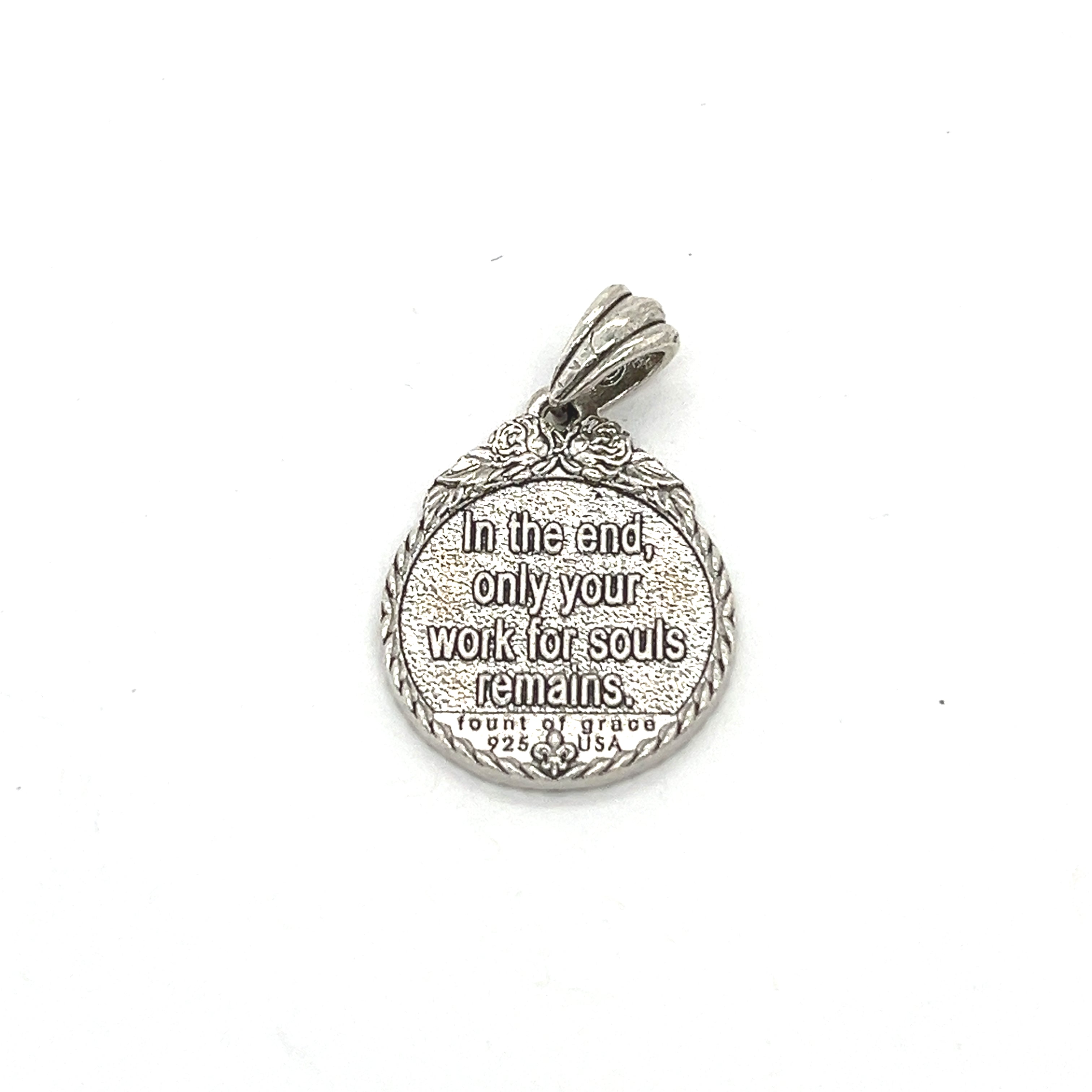 Flame of Love Pendant in Sterling Silver and 14K Gold Vermeil, 20x18mm, .8"