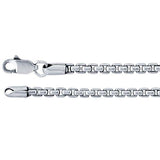 24" Oxidized Sterling Silver Rounded Box Chain 2.5mm (Mens Chain)