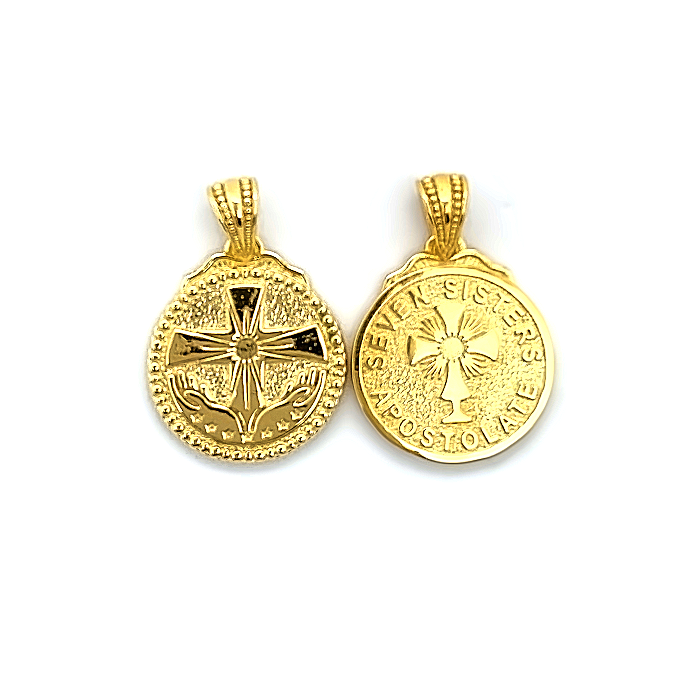 Seven Sisters Pendant, Gold Vermeil Pendant, 18mm or .7" (Without diamond center)