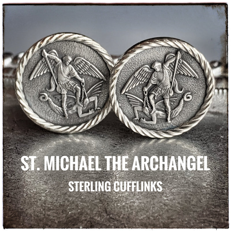 Sterling St. Michael Cufflinks - Coming back soon!