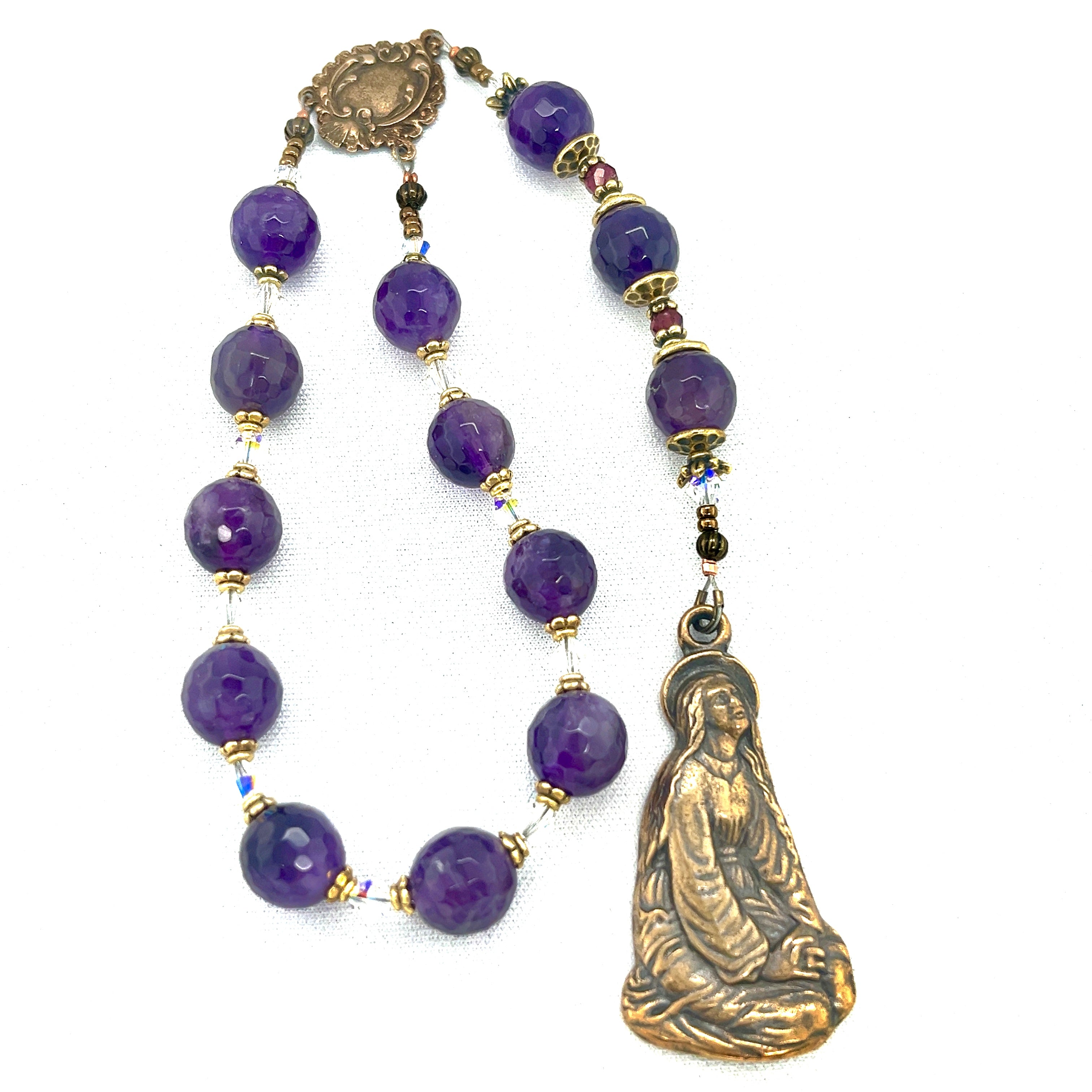 Amethyst and Bronze St. Mary Magdalene Chaplet