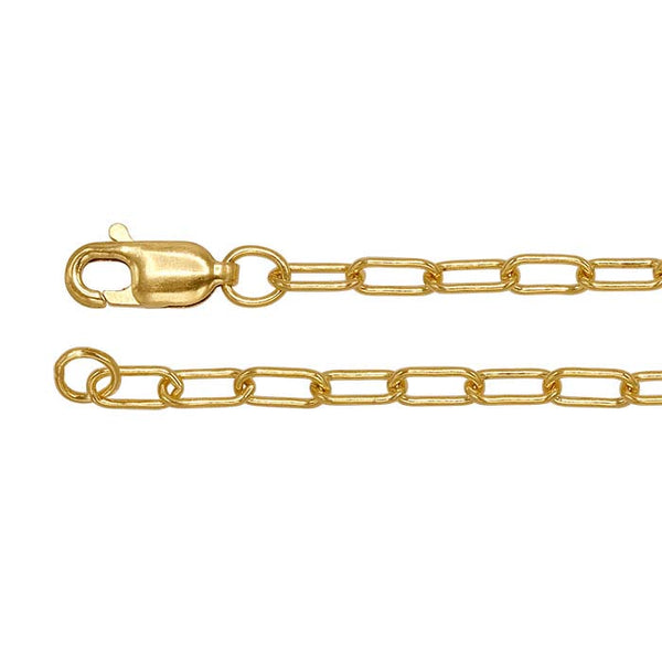 Gold Filled Elongated Flat Oval Cable Chain 2.5mm (select length)