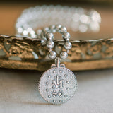 Signature Auspice Maria  Pendant in Sterling Silver on Swarovski Pearls, 34mm