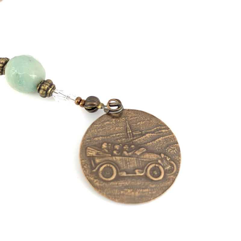 Car Rosary - African Turquoise and Bronze