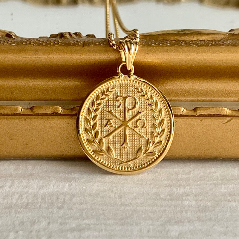 Chi Rho Pendant in 14K Gold Vermeil