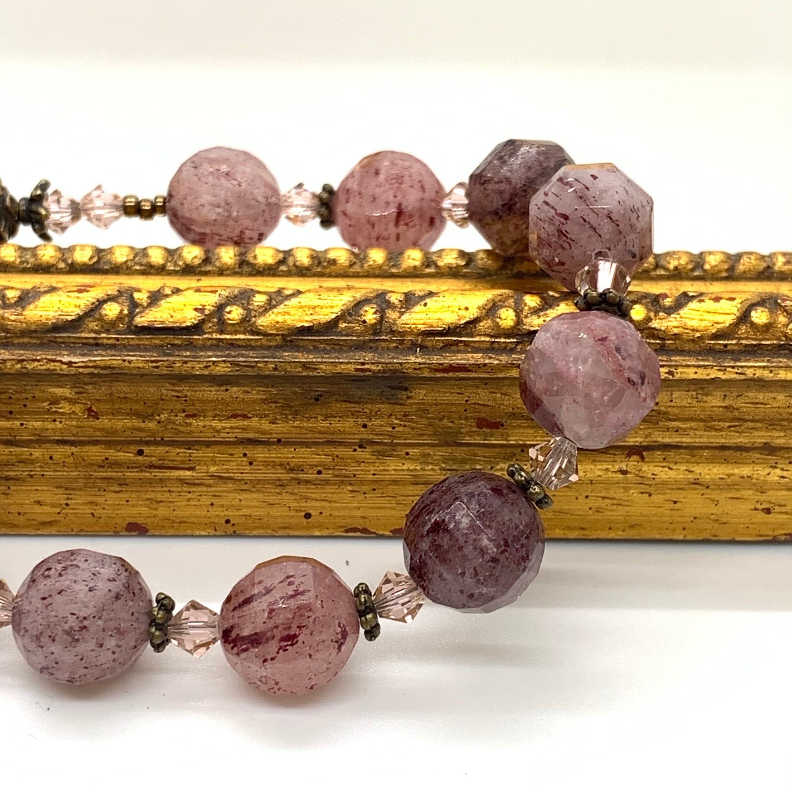 Strawberry Quartz and Bronze, Fatima Single Decade Rosary