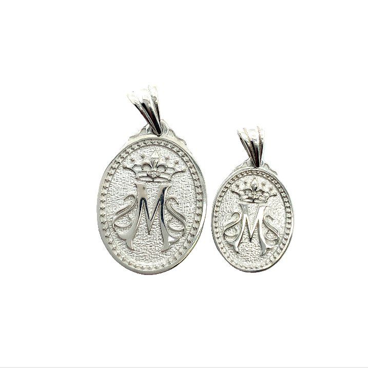 Mary Queen of Heaven Pendant in Sterling Silver (Two Sizes)
