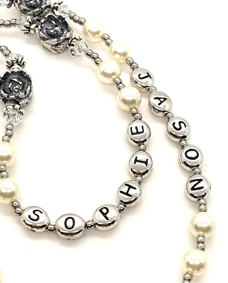 Sterling Silver Wedding Rosary, Customizable