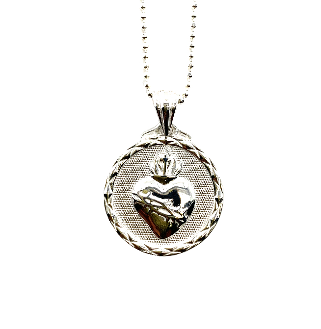 Sacred Heart of Jesus / Cross - Reversible Pendant | Fount of Grace