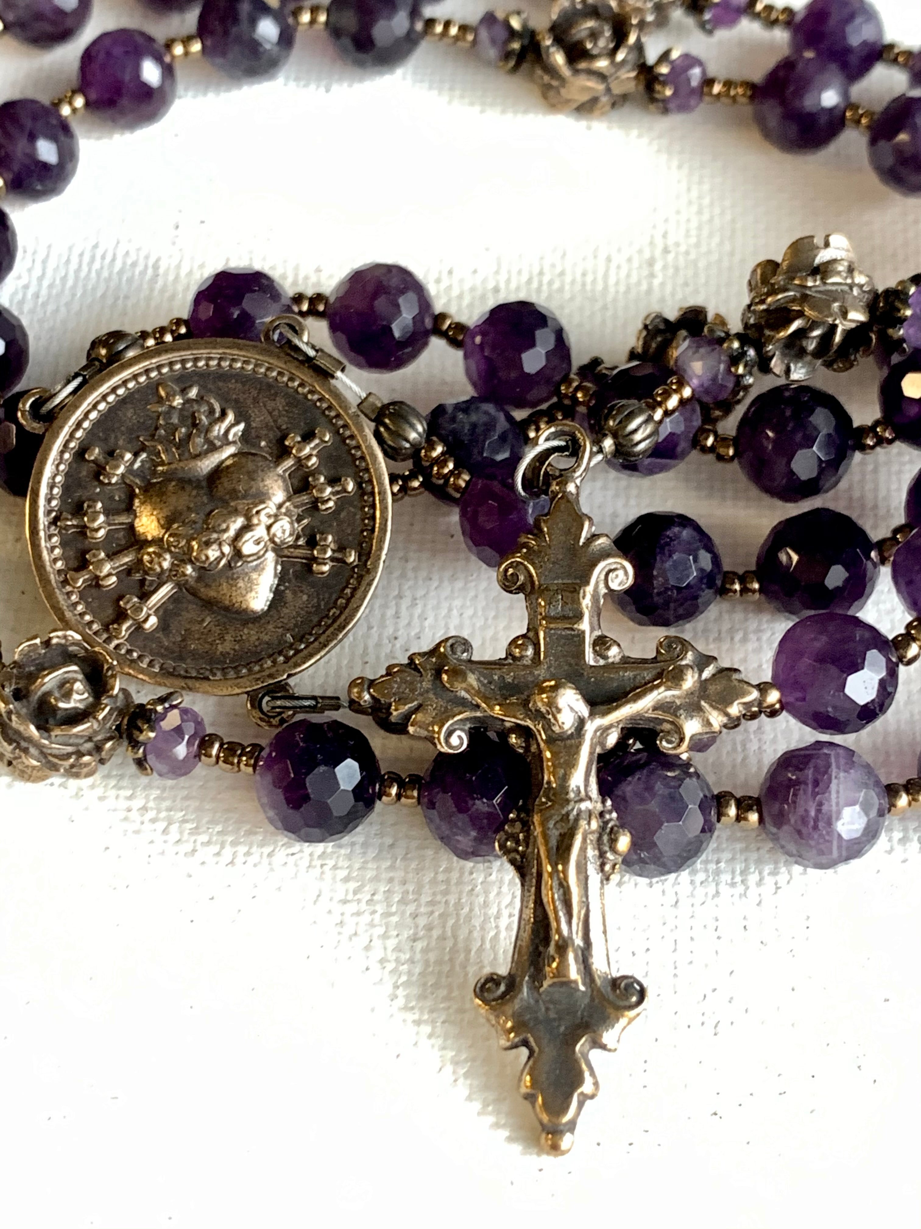 Rosary - Amethyst and Bronze Seven Sorrows
